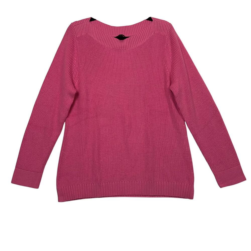 Talbots Women's Pink Cotton Pullover Knit Sweater Size XL NWT